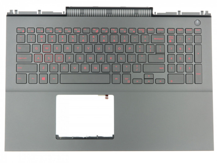 Carcasa superioara palmrest cu tastatura Laptop, Dell, Inspiron 15 7566, 7567, 0KN55, 3R0JR, MDC8K, iluminata, layout US