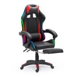 Scaun gaming cu iluminare LED RGB OFF 303, perne detasabile, suport picioare retractabil, polipropilena, 110 kg