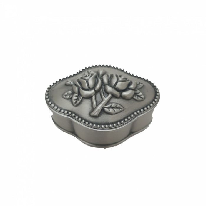 Caseta Mica Metal Bijuterii Trandafiri