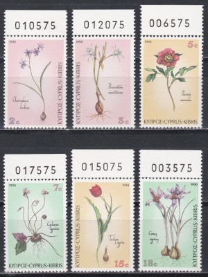 Ciprul Grec 1990 - Flori, MNH foto