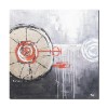 Tablou abstract pictat manual gigant - Prin univers, 100x100cm ulei pe panza in relief efect 3D, gata de agatat pe perete