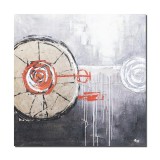 Tablou abstract pictat manual gigant - Prin univers, 100x100cm ulei pe panza in relief efect 3D, gata de agatat pe perete