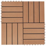 VidaXL Plăci de pardoseală, 22 buc., culoare tec, 30x30 cm, WPC, 2 mp