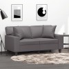 VidaXL Canapea cu 2 locuri cu pernuțe, gri, 120 cm, piele ecologică 3200863