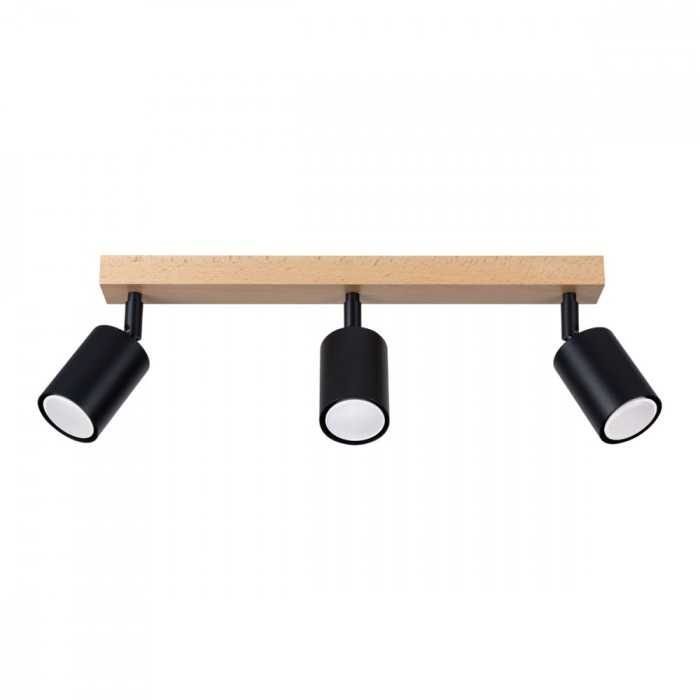Lustră Verdo Pădurea Neagră Oțel/Lemn 3 Becuri Tub Modern De Interior