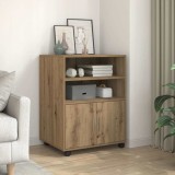 vidaXL Dulap cu roți, stejar artizanal, 60x48x81 cm, lemn prelucrat 853172