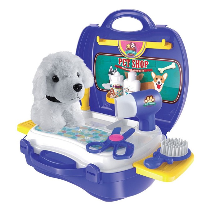 Set trusa ingrijire catel Pet Store, 16 piese, 3 ani+