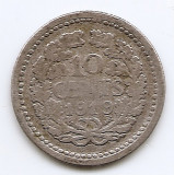 Olanda 10 Cents 1919 - Wilhelmina, Argint 1.4 g/640, 15 mm KM-145 (2), Europa