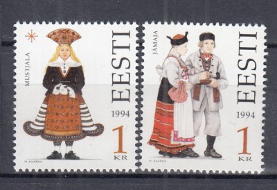 ESTONIA 1994 COSTUME POPULARE SERIE MNH foto