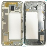 CARCASA MIJLOC CU GEAM CAMERA / BLITZ , SAMSUNG A310 GALAXY A3 (2016) GRI ORIG SWAP B