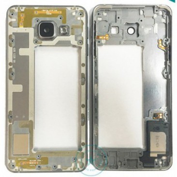 CARCASA MIJLOC CU GEAM CAMERA / BLITZ , SAMSUNG A310 GALAXY A3 (2016) GRI ORIG SWAP.A