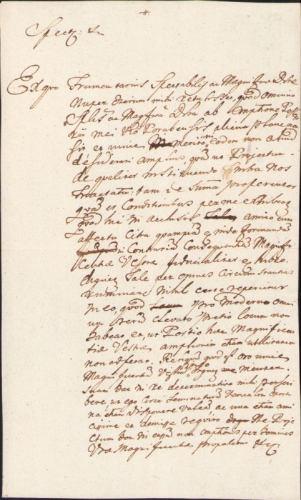 A370 Act olograf &icirc;n limba latină, &icirc;nceput de secol al XIX-lea