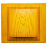 Intrerupator cap scara simplu, Mono Electric Larissa, incastrat, rama inclusa, stejar