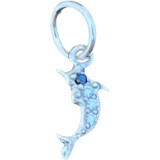 Pandantiv din argint 925 jolie silver, model delfin cu zirconii, 17 x 5 mm, 0.5 g