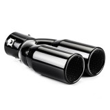 Ornament toba esapament neagra din otel inoxidabil rezistent la acizi MT 004B AMiO, montaj cu coliere sau sudura, diametru montaj 35 - 50 mm