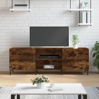 vidaXL Comodă TV, stejar fumuriu, 150x30x50 cm, lemn compozit foto
