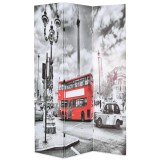 Cumpara ieftin Paravan camera pliabil, 120x170 cm, autobuz londonez, negru/alb