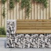 VidaXL Bancă de grădină design gabion 92x71x65,5 cm lemn pin impregnat 834382