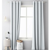 Draperie opaca cu inele Jemidi, 140 x 250 cm, Alb, Poliester, 55309.02.02