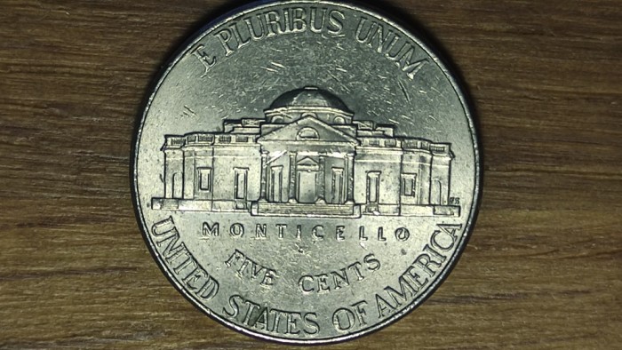 SUA / USA - moneda de colectie - 5 cents 2020 semn monetar P (Philadelphia) - &quot;Jefferson Nickel&quot; - Return to Monticello