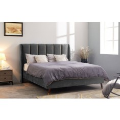 Pat Belmonde 160x200 cm Tapitat Catifea Grey Somiera Inclusa (cod ML 2304-04)