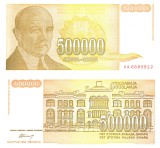 Bancnota Yugoslavia 500.000 Dinara 1994, P-143, UNC