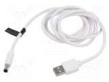Cablu USB A la DC 5,5/2,5 alb 1,5m VENTION