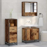 VidaXL Set de mobilier pentru baie 3 pcs Lemn vechi 65 x 33 x 60 cm 3402444