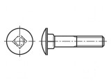 Şurub M10x130 1.5 Cap buton oțel inoxidabil A2 DIN 603 32mm
