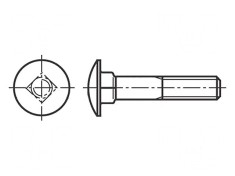 Şurub M10x130 1.5 Cap buton oțel inoxidabil A2 DIN 603 32mm