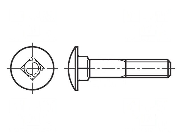 Şurub M10x130 1.5 Cap buton oțel inoxidabil A2 DIN 603 32mm