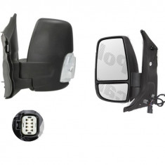 Oglinda exterioara Ford Transit/Tourneo, 01.2014-, Stanga, reglare electrica; texturat; incalzita; scurt; geam convex; cromat; pliere electrica; 8 pi