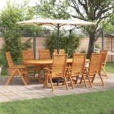 vidaXL Set de masă pentru grădină 9 pcs Maro Lemn Solid de Acacia 3375723
