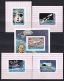 Comore 1981 - Cucerirea spațiului, Colita NDT DE LUX + 4 Colite DE LUX NDT (Val. 450F are o mică pată - vezi poze !), MNH