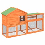 Cusca pentru iepuri maro 185,5x60,5x109,5 cm lemn masiv de pin