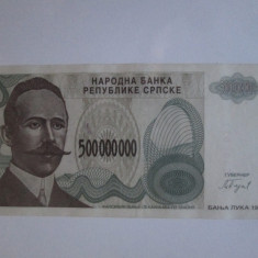 Bosnia si Hertegovina(Republica Sarba-Banja Luka) 500 milioane Dinara 1993 aUNC