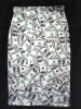 Fusta Dama MIDI Imprimeu Dolari 100$ USD Miley Cyrus Rihanna Ciara Elastica Slim Fit Office Club Colectie Noua S M