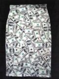 Fusta Dama MIDI Imprimeu Dolari 100 USD, Elastica, Talie Inalta, Model Miley Cyrus, Club/Party, Marimi S/M
