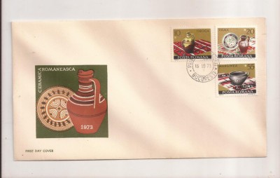 P5 Plic FDC-Prima zi a emisiunii- Ceramica Romaneasca, necirculat 1973 foto