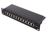 Patch Panel Goobay 12 Porturi Cat 6a Negru 93796 Rack 10"