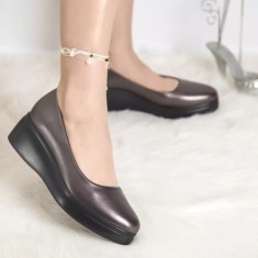 Pantofi cu platforma amalya gun piele ecologica, 37