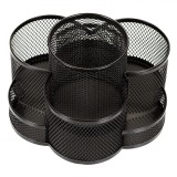 Suport Pixuri Rotativ Metalic, 7 Compartimente, Negru, 18x9cm, Oem