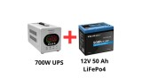 Qltec Sursă de alimentare ne&icirc;ntreruptibilă pentru pompe de circulație 720W + pachet de acumulatori LiFePo4 de 50Ah