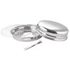 Grill pentru aragaz, cu capac si maner din otel inoxidabil, 32.5 x 13.5 cm, Argintiu