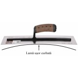 Gletiera inox, lama curbata, finisare benzi gips carton, Premium Silver, Medium Flex, 40.6x12 cm x 0.4 mm, maner piele Alcantara, Olejnik