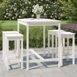 Set mobilier de bar pentru gradina, 5 piese,alb, lemn masiv pin GartenMobel Dekor, vidaXL