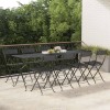 VidaXL Scaune de bistro pliante, 8 buc, negru, poliratan și oțel 3152114
