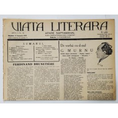 VIATA LITERARA , SAPTAMANAL , ANUL I, NR. 33 , 15 IANUARIE , 1927