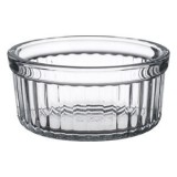 Bol din sticlă termorezistentă transparentă, 256 ml, cu model striat, CMCLASS
