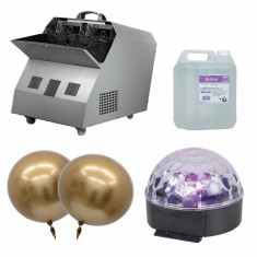 Set Masina de facut baloane 300W baloane petrecere si glob disco lichid 5L cadou foto